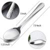imageEfar 12Piece Stainless Steel Hammered Dinner Spoons Set Modern Silver Large Soup Spoons for Home Kitchen Restaurant Round Edge ampamp Mirror Polished Dishwasher Safe  79 Inches79 Inches
