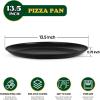 imageEfar 135 Inch Pizza Pan Set of 2 Nonstick Pizza Pie Pan Tray Platter Metal Round Baking Sheet Cooking Pan for Oven Durable ampamp Stainless Steel Core135Inch