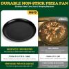 imageEfar 135 Inch Pizza Pan Set of 2 Nonstick Pizza Pie Pan Tray Platter Metal Round Baking Sheet Cooking Pan for Oven Durable ampamp Stainless Steel Core135Inch