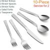 imageEfar 20Piece Hammered Silverware Set Stainless Steel Square Flatware Set Service for 4 Tableware Cutlery Set Includes Forks Spoons Knives Modern Design ampamp Mirror Finish  Dishwasher Safe10Piece for 2