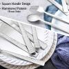 imageEfar 20Piece Hammered Silverware Set Stainless Steel Square Flatware Set Service for 4 Tableware Cutlery Set Includes Forks Spoons Knives Modern Design ampamp Mirror Finish  Dishwasher Safe10Piece for 2