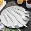 imageEfar 20Piece Hammered Silverware Set Stainless Steel Square Flatware Set Service for 4 Tableware Cutlery Set Includes Forks Spoons Knives Modern Design ampamp Mirror Finish  Dishwasher Safe10Piece for 2