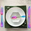 imageEfar 20Piece Matte Rainbow Silverware Set Stainless Steel Flatware Set Service for 4 Colorful Cutlery Set Include Forks Spoons and Knives for Kitchen Home Restaurant Satin Finish ampamp Widen Handle
