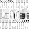 imageEfar 24Piece Silverware Set with Steak Knives Stainless Steel Flatware Cutlery Set Eating Utensils for 4 Spoons Forks Knives for Home Kitchen Simple Design ampamp Mirror Finish Dishwasher SafeSilver Mirror