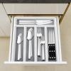 imageEfar 24Piece Silverware Set with Steak Knives and Organizer Square Stainless Steel Cutlery Flatware Set for 4 Basic Tableware Eating Utensil for Kitchen Mirror Polished ampamp Dishwasher SafeSilver