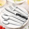 imageEfar 24Piece Silverware Set with Steak Knives and Organizer Square Stainless Steel Cutlery Flatware Set for 4 Basic Tableware Eating Utensil for Kitchen Mirror Polished ampamp Dishwasher SafeSilver