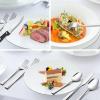 imageEfar 24Piece Silverware Set with Steak Knives and Organizer Square Stainless Steel Cutlery Flatware Set for 4 Basic Tableware Eating Utensil for Kitchen Mirror Polished ampamp Dishwasher SafeSilver