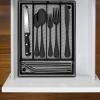 imageEfar 31Piece Silverware Set Stainless Steel Flatware Cutlery Set Service for 4 with Mesh Utensil Drawer Organizer Include ForksSpoonsKnivesSteak KnivesStraws Mirror Polish ampamp Dishwasher SafeBlack