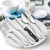 imageEfar 48Piece Silverware Set with Steak Knives Stainless Steel Flatware Cutlery Service for 8 Pearled Edge Tableware Eating Utensils for HomeRestaurantKitchen Mirror Polished Dishwasher Safe