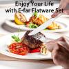 imageEfar 48Piece Silverware Set with Steak Knives Stainless Steel Flatware Cutlery Service for 8 Pearled Edge Tableware Eating Utensils for HomeRestaurantKitchen Mirror Polished Dishwasher Safe