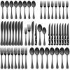 imageEfar Black Silverware Set with Organizer 49Piece Stainless Steel Flatware Cutlery Set for 8 with Tray and Steak Knives Kitchen Metal Eating Utensils Tableware Sets Mirror Polished ampamp Rust ProofBlack