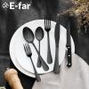 imageEfar Black Silverware Set with Organizer 49Piece Stainless Steel Flatware Cutlery Set for 8 with Tray and Steak Knives Kitchen Metal Eating Utensils Tableware Sets Mirror Polished ampamp Rust ProofBlack