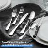 imageEfar Black Silverware Set with Organizer 49Piece Stainless Steel Flatware Cutlery Set for 8 with Tray and Steak Knives Kitchen Metal Eating Utensils Tableware Sets Mirror Polished ampamp Rust ProofSilver
