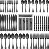 imageEfar Black Silverware Set with Organizer 49Piece Stainless Steel Flatware Cutlery Set for 8 with Tray and Steak Knives Kitchen Metal Eating Utensils Tableware Sets Mirror Polished ampamp Rust ProofBlack