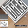 imageEfar Black Silverware Set with Organizer 49Piece Stainless Steel Flatware Cutlery Set for 8 with Tray and Steak Knives Kitchen Metal Eating Utensils Tableware Sets Mirror Polished ampamp Rust ProofSilver