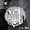 imageEfar Black Silverware Set with Organizer 49Piece Stainless Steel Flatware Cutlery Set for 8 with Tray and Steak Knives Kitchen Metal Eating Utensils Tableware Sets Mirror Polished ampamp Rust ProofSilver