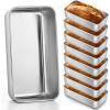 imageEfar Loaf Pan Set of 4 9x5 Inch Stainless Steel Bread Loaf Pan Metal Bakeware for Baking Bread Cake Meatloaf Brownies Healthy ampamp Non Toxic Easy Release ampamp Dishwasher SafeSilver