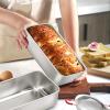 imageEfar Loaf Pan Set of 4 9x5 Inch Stainless Steel Bread Loaf Pan Metal Bakeware for Baking Bread Cake Meatloaf Brownies Healthy ampamp Non Toxic Easy Release ampamp Dishwasher SafeSilver