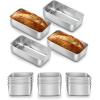 imageEfar Loaf Pan Set of 4 9x5 Inch Stainless Steel Bread Loaf Pan Metal Bakeware for Baking Bread Cake Meatloaf Brownies Healthy ampamp Non Toxic Easy Release ampamp Dishwasher SafeSilver