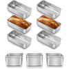 imageEfar Loaf Pan Set of 4 9x5 Inch Stainless Steel Bread Loaf Pan Metal Bakeware for Baking Bread Cake Meatloaf Brownies Healthy ampamp Non Toxic Easy Release ampamp Dishwasher SafeSilver