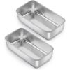 imageEfar Loaf Pan Set of 4 9x5 Inch Stainless Steel Bread Loaf Pan Metal Bakeware for Baking Bread Cake Meatloaf Brownies Healthy ampamp Non Toxic Easy Release ampamp Dishwasher SafeSilver