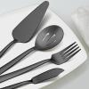 imageEfar Matte Black Serving Utensil Set of 5 Metal Catering Set Stainless Steel Square Edge Hostess Set for Buffet Party Kitchen Restaurant Nontoxic ampamp Dishwasher SafeMatte Black