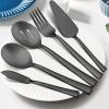 imageEfar Matte Black Serving Utensil Set of 5 Metal Catering Set Stainless Steel Square Edge Hostess Set for Buffet Party Kitchen Restaurant Nontoxic ampamp Dishwasher SafeMatte Black