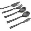 imageEfar Matte Black Serving Utensil Set of 5 Metal Catering Set Stainless Steel Square Edge Hostess Set for Buffet Party Kitchen Restaurant Nontoxic ampamp Dishwasher SafeMatte Black