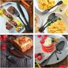 imageEfar Matte Silverware Set for 4 20 Pieces Stainless Steel Flatware Eating Utensils Set for Home Kitchen Restaurant Metal Forks Spoons and Knives with Square Handle Dishwasher SafeMatte Black