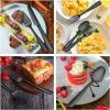 imageEfar Matte Silverware Set for 4 20 Pieces Stainless Steel Flatware Eating Utensils Set for Home Kitchen Restaurant Metal Forks Spoons and Knives with Square Handle Dishwasher SafeMatte Black