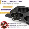 imageEfar Muffin Pan Set of 2 Stainless Steel Muffin Pan Tin for Baking 6Cup Metal Cupcake Pan Tray Nontoxic ampamp Healthy Oven ampamp Dishwasher Safe Regular Size  1144 x 712 x 125 inchBlack