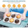 imageEfar Muffin Pan Set of 2 Stainless Steel Muffin Pan Tin for Baking 6Cup Metal Cupcake Pan Tray Nontoxic ampamp Healthy Oven ampamp Dishwasher Safe Regular Size  1144 x 712 x 125 inchSilver