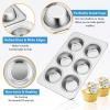 imageEfar Muffin Pan Set of 2 Stainless Steel Muffin Pan Tin for Baking 6Cup Metal Cupcake Pan Tray Nontoxic ampamp Healthy Oven ampamp Dishwasher Safe Regular Size  1144 x 712 x 125 inchSilver