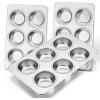 imageEfar Muffin Pan Set of 2 Stainless Steel Muffin Pan Tin for Baking 6Cup Metal Cupcake Pan Tray Nontoxic ampamp Healthy Oven ampamp Dishwasher Safe Regular Size  1144 x 712 x 125 inchSilver