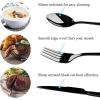 imageEfar Silverware Set 20Piece Black Stainless Steel Flatware Utensil Set Include KnifeSpoonFork Mirror Polished Dishwasher Safe  Service for 4Black  Streamlined Handle