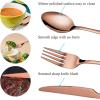 imageEfar Silverware Set 20Piece Black Stainless Steel Flatware Utensil Set Include KnifeSpoonFork Mirror Polished Dishwasher Safe  Service for 4Copper  Streamlined Handle