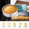 imageEfar Stainless Steel Baking Pan Set 9Piece Bakeware Sets for Cake Cookie Loaf Muffin Include Round Square Rectangle Baking Sheet Pan with Lid ampamp Cooling Rack Dishwasher Safe