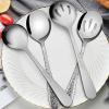 imageHammered Serving Spoons Efar 8Piece Metal Serving Utensils Set  Solid Spoon x 4 Slotted Spoon x 4 Stainless Steel Hostess Tablespoons Set Serve for Catering Buffet Party Kitchen Restaurant