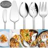 imageHammered Serving Utensils Efar 5Piece Stainless Steel Hostess Serving Set for Buffet Party Kitchen Restaurant Mirror Finished ampamp Dishwasher SafeScalloped Handle