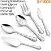 imageHammered Serving Utensils Efar 5Piece Stainless Steel Hostess Serving Set for Buffet Party Kitchen Restaurant Mirror Finished ampamp Dishwasher SafeScalloped Handle