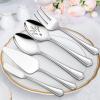 imageHammered Serving Utensils Efar 5Piece Stainless Steel Hostess Serving Set for Buffet Party Kitchen Restaurant Mirror Finished ampamp Dishwasher SafeScalloped Handle