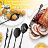 imageLarge Black Serving Utensils Set of 12 Efar Stainless Steel 98 Inch Serving Spoons Slotted Spoon 99 Inch Forks 94 Inch Tong for Buffet Catering Mirror Finish ampamp Dishwasher SafeBlack8