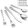 imageSilverware Set for 12 Efar 60Piece Hammered Flatware Cutlery Set Stainless Steel Eating Utensils for Kitchen Hotel Restaurant Party Modern Design ampamp Mirror Finished  Dishwasher Safe20Piece Set for 4