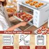 imageToaster Oven Bakeware Set Efar 8Piece Stainless Steel Small Baking Pan Set Include 6Inch Cake PanRectangle Baking PanCookie Sheet with RackMuffinLoafPizza Pan NonToxic ampamp Dishwasher Safe6 Pieces