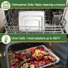imageToaster Oven Bakeware Set Efar 8Piece Stainless Steel Small Baking Pan Set Include 6Inch Cake PanRectangle Baking PanCookie Sheet with RackMuffinLoafPizza Pan NonToxic ampamp Dishwasher Safe3 Pieces