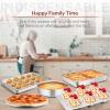 imageToaster Oven Bakeware Set Efar 8Piece Stainless Steel Small Baking Pan Set Include 6Inch Cake PanRectangle Baking PanCookie Sheet with RackMuffinLoafPizza Pan NonToxic ampamp Dishwasher Safe6 Pieces