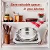 imageToaster Oven Bakeware Set Efar 8Piece Stainless Steel Small Baking Pan Set Include 6Inch Cake PanRectangle Baking PanCookie Sheet with RackMuffinLoafPizza Pan NonToxic ampamp Dishwasher Safe6 Pieces