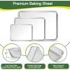 imageToaster Oven Bakeware Set Efar 8Piece Stainless Steel Small Baking Pan Set Include 6Inch Cake PanRectangle Baking PanCookie Sheet with RackMuffinLoafPizza Pan NonToxic ampamp Dishwasher Safe3 Pieces
