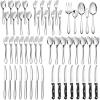 image53Piece Silverware Set with Steak Knives Serving Utensils Efar Stainless Steel Flatware Cutlery Set for 8 Modern Tableware Eating Utensils for Restaurant Kitchen Mirror Polished Dishwasher Safe53Piece