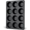 imageEfar 12Cup Muffin Pan Set of 3 Stainless Steel Cupcake Pan Tins NonToxic Metal Cupcake Tray for Baking Small Muffin Cakes Heavy Duty ampamp Regular Size Rust Free ampamp Dishwasher SafeBlack